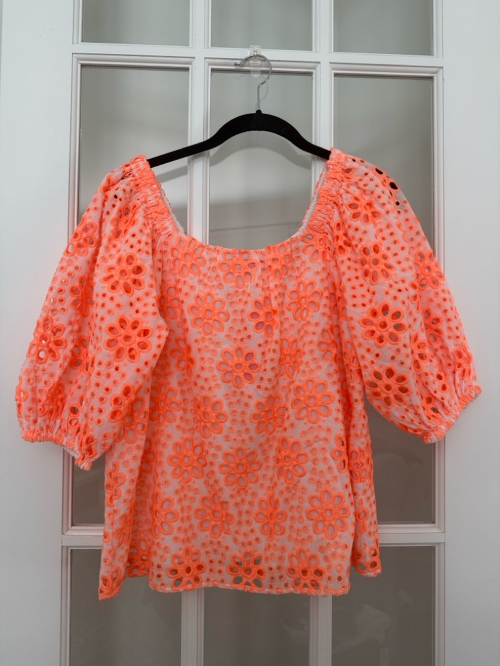 Lilly Pulitzer Kerrigan Elbow Sleeve Eyelet Top NWT